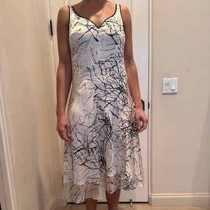 Tahari Black and White Silk Dress- Size 6